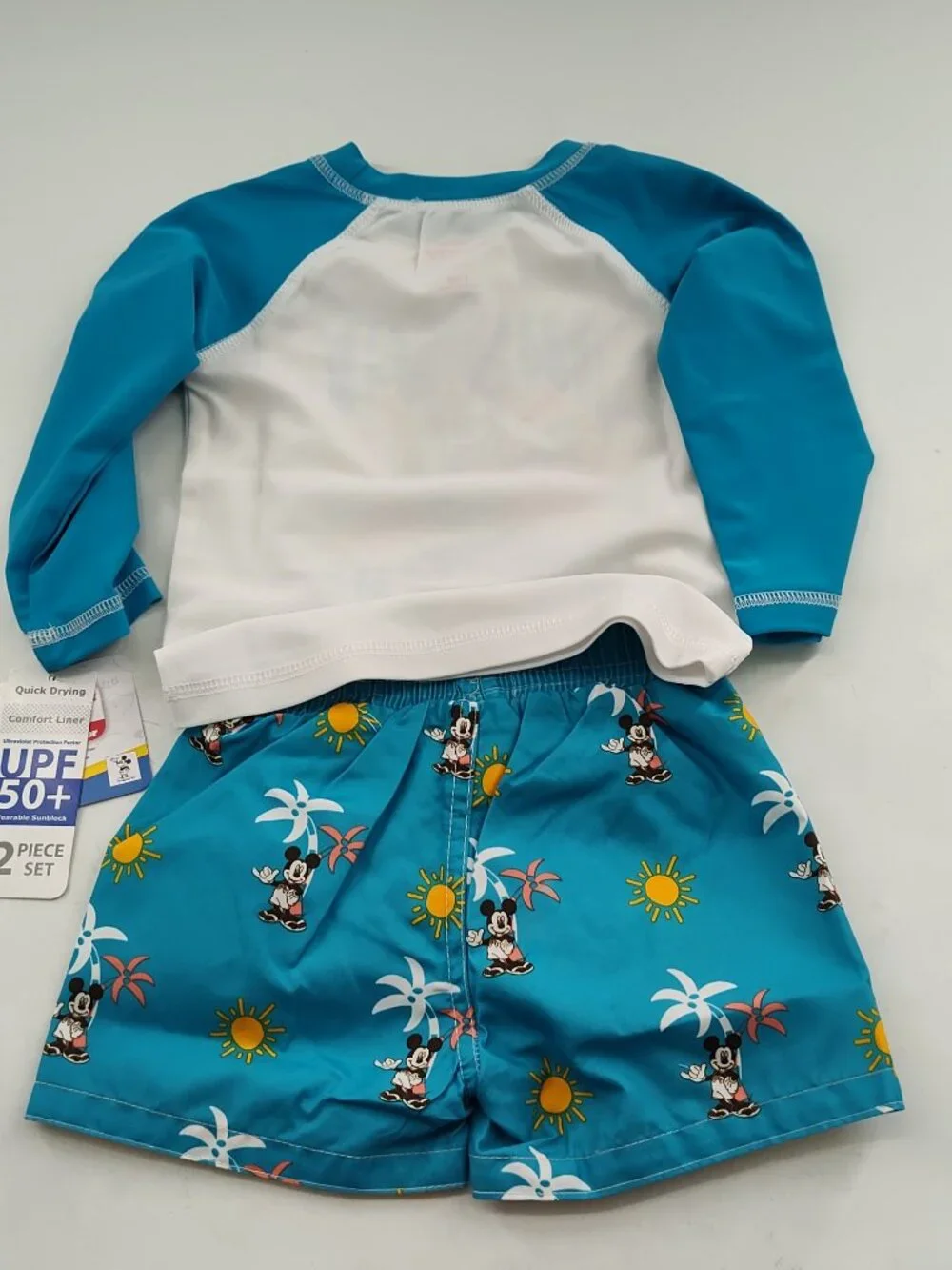 Mickey Toddler Boy Long-Sleeve Rash Guard and Swim Trunks 2pc 12M          P#739